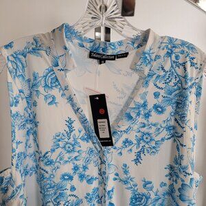 NWT - Tolani Collection Printed Sleeveless Maxi Dress White/Blue Floral (Size: 1
